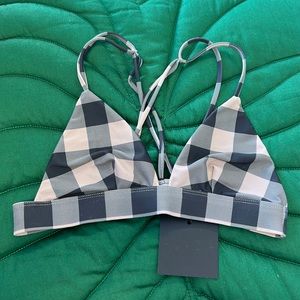 NWT Acacia awapui bikini top. Color: Check. Size M.